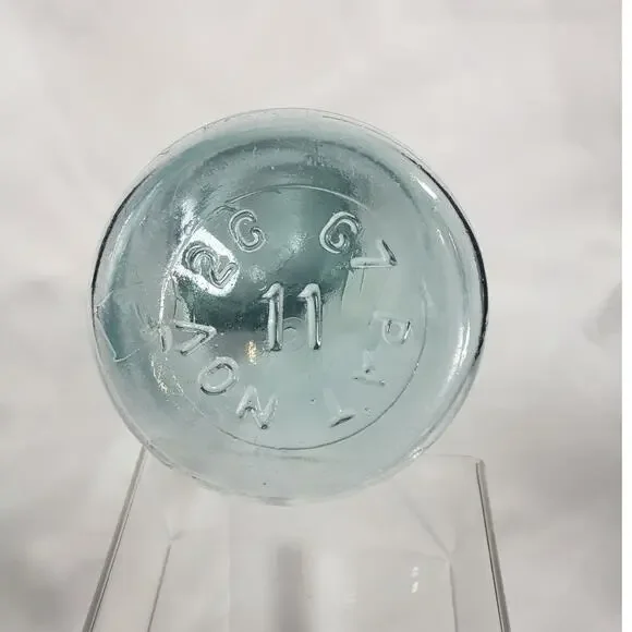 Vintage Aqua GEM Canning Jar 1 Quart Embossed Patented Nov 26 1867 Original Lid
